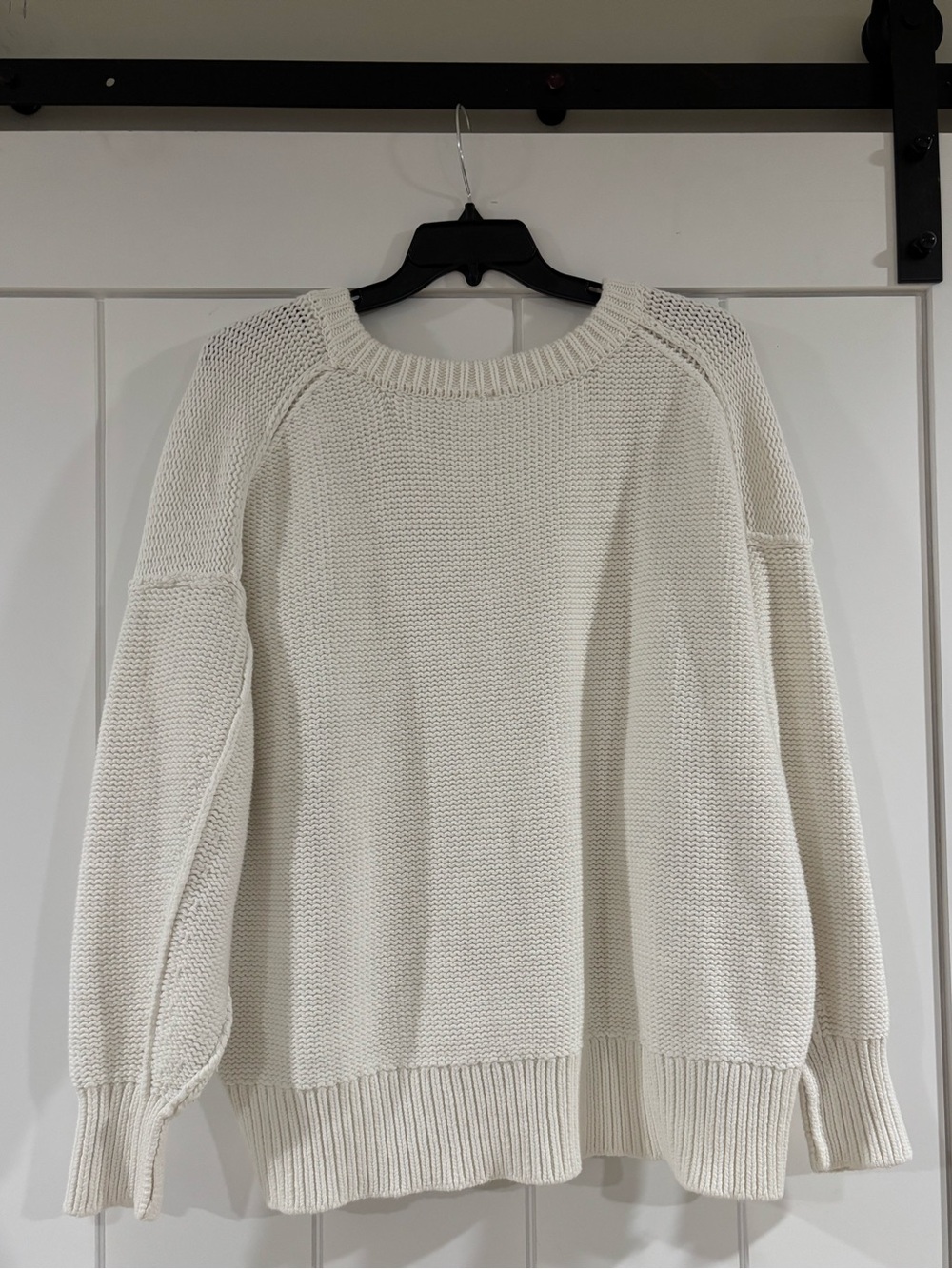 Free People Oversized V-Neck Pullover in Cream Size M - Picture 3 of 3